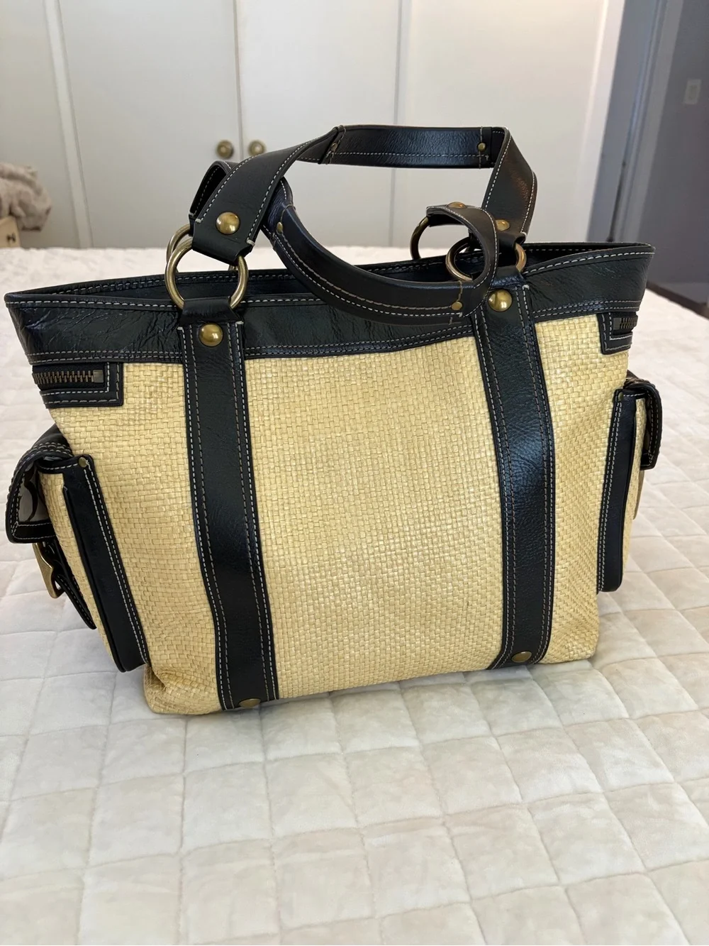 Coach Legacy Straw Tote Bag
